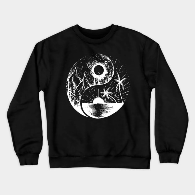 Zen Ying Yang Yang Sun Moon Crewneck Sweatshirt by avshirtnation